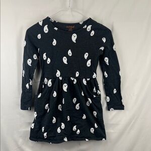 Cat & Jack - Girl’s Dress - Dark Gray - White Ghosts - Medium (7/8)
